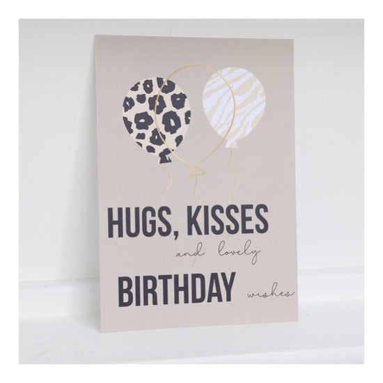 Carte • Birthday hugs and kisses •