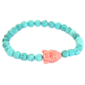 Bracelet Bouddha Turquoise • Corail •