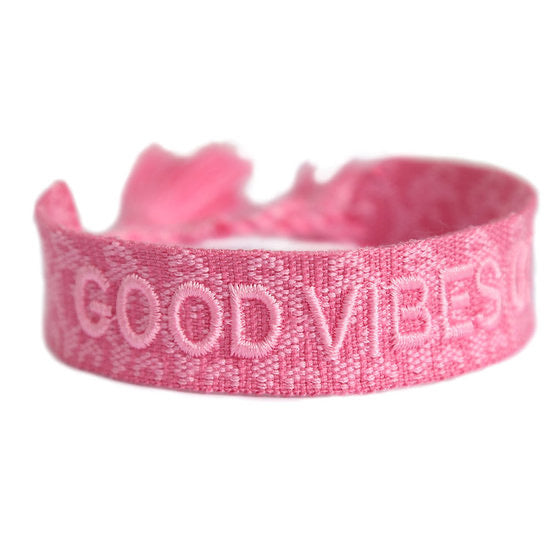 Bracelet Tissé • Good Vibes Only • Rose