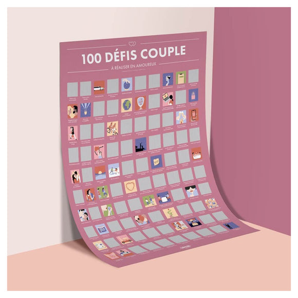 Poster à Gratter 100 Défis Couple à Faire en Amoureux
