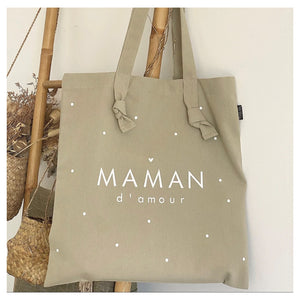 Tote Bag à noeuds • Lin • Maman d’amour •