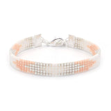Bracelet en perles • pêche et blanc •
