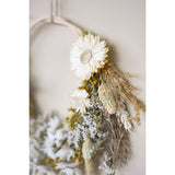 Couronne de fleurs séchées • Moitié • Blanc • XS • 24 cm •