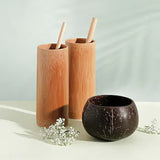 Tasse en bambou - Tasses en bois naturel 18 cm de haut (capacité 500 ml)