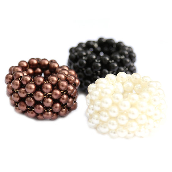 Élastique perles • Ivoire • Bronze • Noir •