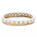 Bracelet Tila triangle • Blanc et Or •