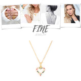 Collier Coeur strass or