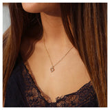 Collier Coeur strass or