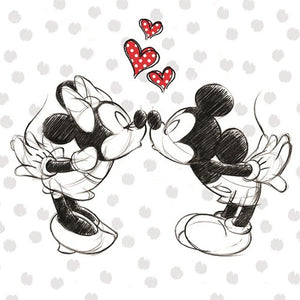Toile • Minnie & Mickey • 35 x 35 cm •